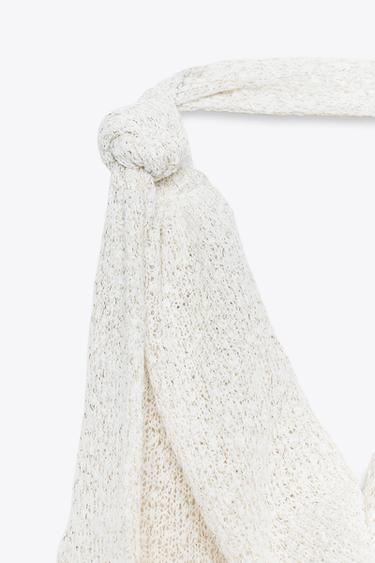 ROBE RUSTIQUE FOULARD - Écru de Zara - Image 9