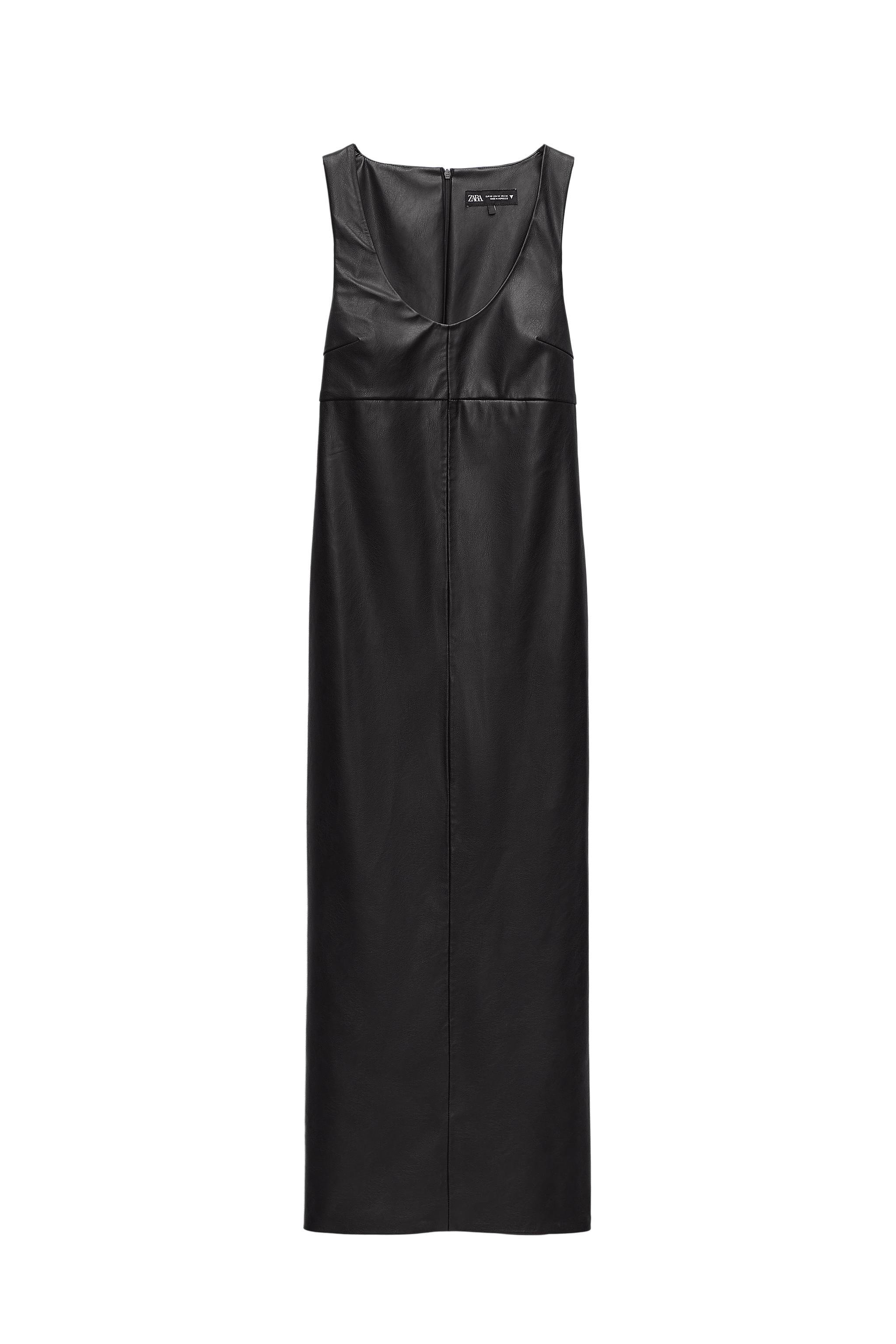 FAUX LEATHER MIDI DRESS SECOND HAND