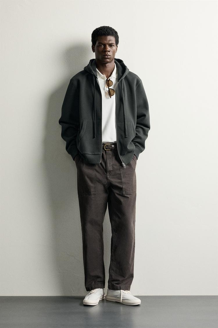 CONTRAST PIQUÉ HOODIE