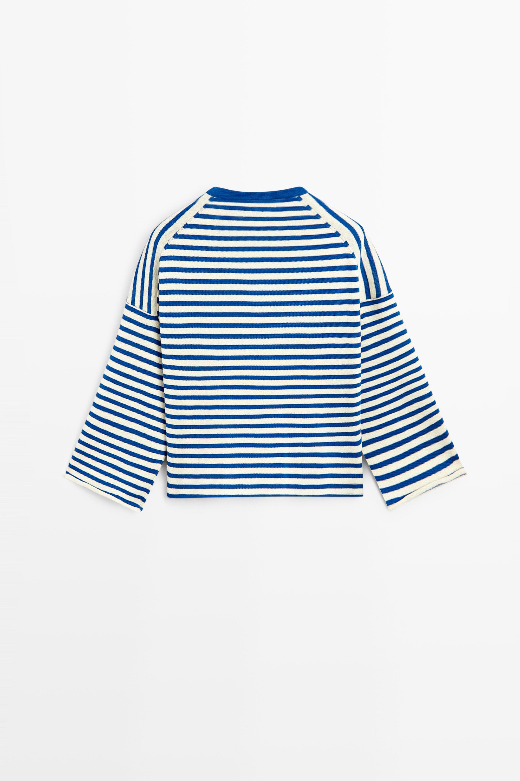 100% cotton striped knit sweater