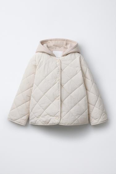 CAZADORA ACOLCHADA CAPUCHA - Crudo de Zara