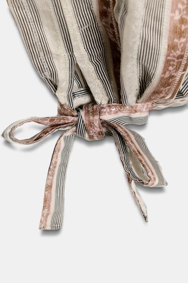 PANTALON BOUFFANT À CEINTURE RAYÉ - Multicolore de Zara - Image 9