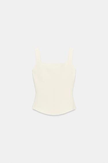 KNIT CORSETRY TOP - Ecru by Zara - Image 6