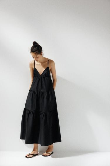 PANELLED MIDI DRESS - Black by Zara - Image 1
