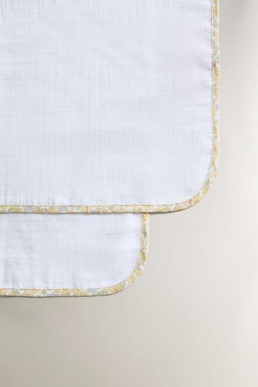 LOT LANGES EN MOUSSELINE IMPRIMÉS PASSEPOIL FLEUR - Crème de Zara - Image 3