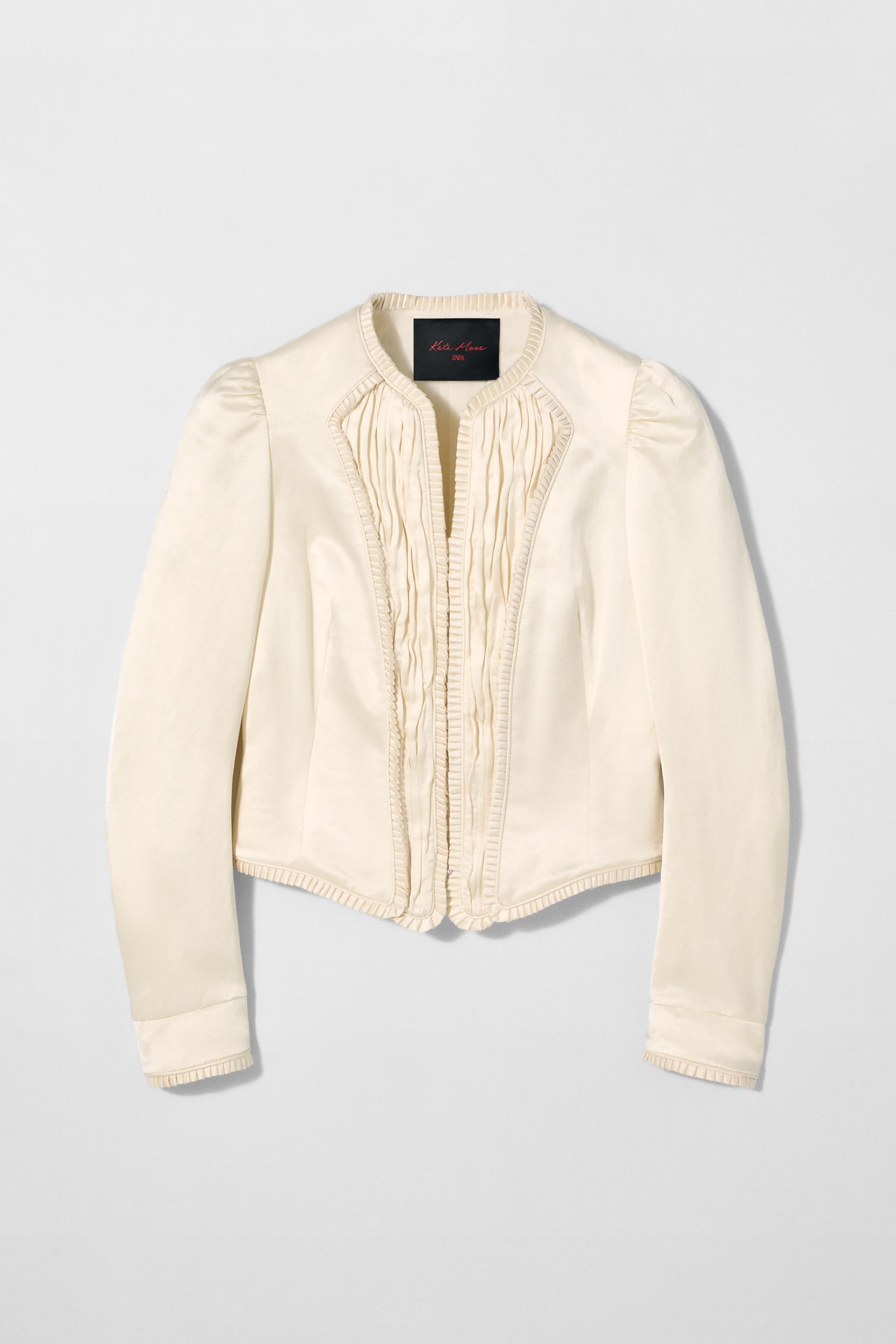 【ZARA×KateMoss】リネンブレンドコルセットジャケット LINEN CORSET JACKET KATE MOSS X ZARA - White / Pink | ZARA