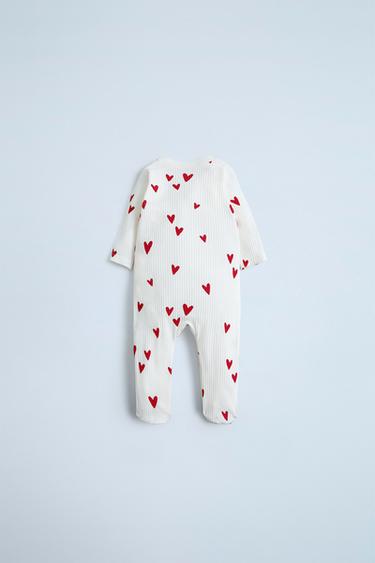 0-18 MOIS/ GRENOUILLÈRE À CŒURS - Écru de Zara - Image 1