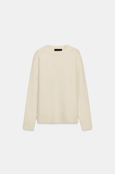 PLAIN KNIT JUMPER - Ecru by Zara