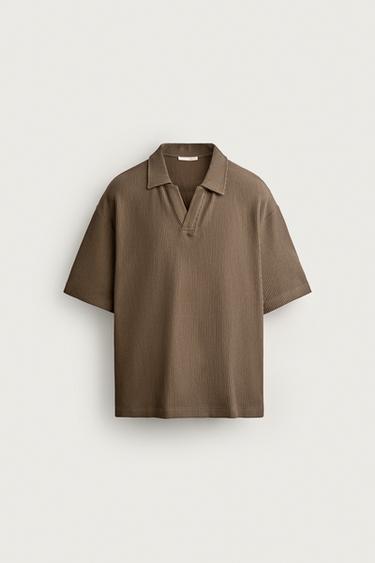 오토만 릴렉스핏 폴로셔츠 - Zara 카키