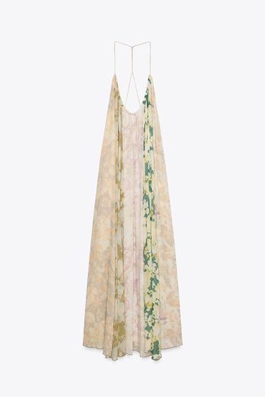 VESTIDO PATCHWORK FLORES ZW COLLECTION - Beige de Zara