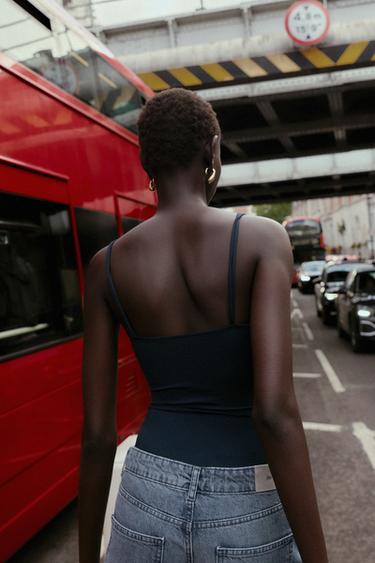 BODY POLYAMIDE COQUILLAGE - bleu marine de Zara - Image 2
