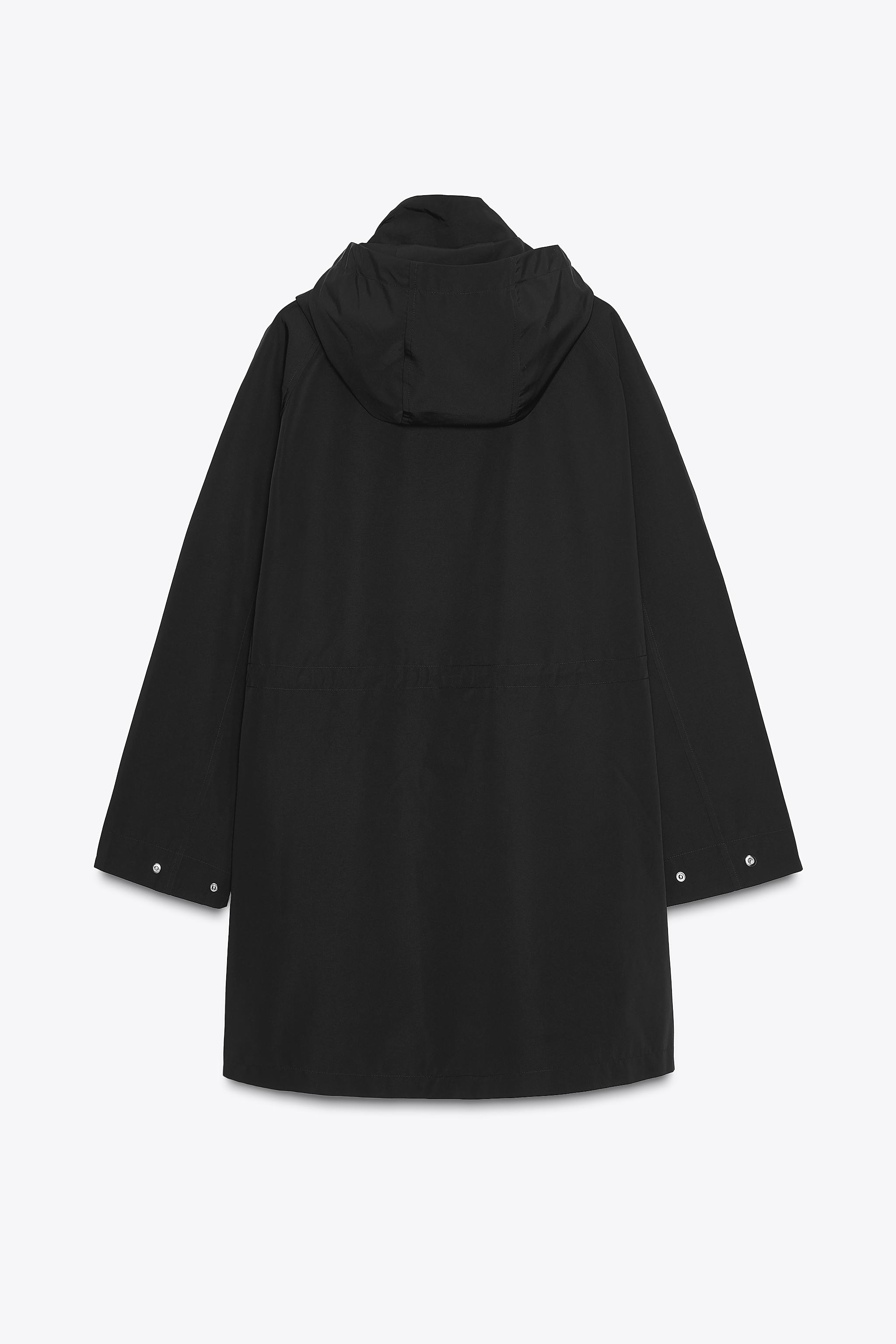a___a.さん ADJUSTABLE WAIST HOODED JACKET - Black | ZARA United States