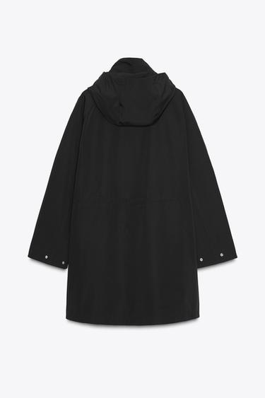 VESTE LONGUE À CAPUCHE - Noir de Zara - Image 7