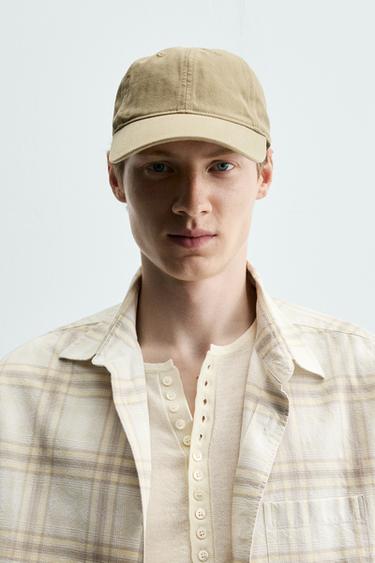 COTTON HERRINGBONE CAP - Mustard by Zara - Image 0