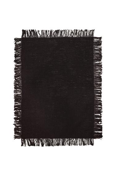 MANTA DECORATIVA COM FRANJAS - Preto da Zara