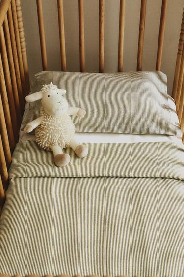 CHILDREN'S STRIPED MUSLIN DUVET COVER - Green by Zara