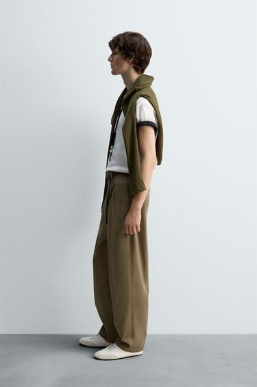 LIMITED EDITION RELAXED FIT PLEATED TROUSERS - Beige by Zara - Image 3