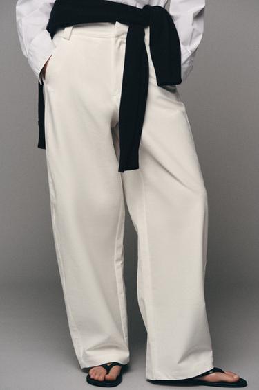 PANTALON BARREL - Écru de Zara