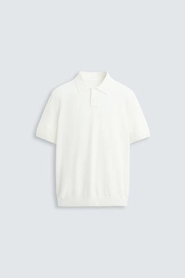 COTTON KNIT POLO SHIRT - Ecru by Zara