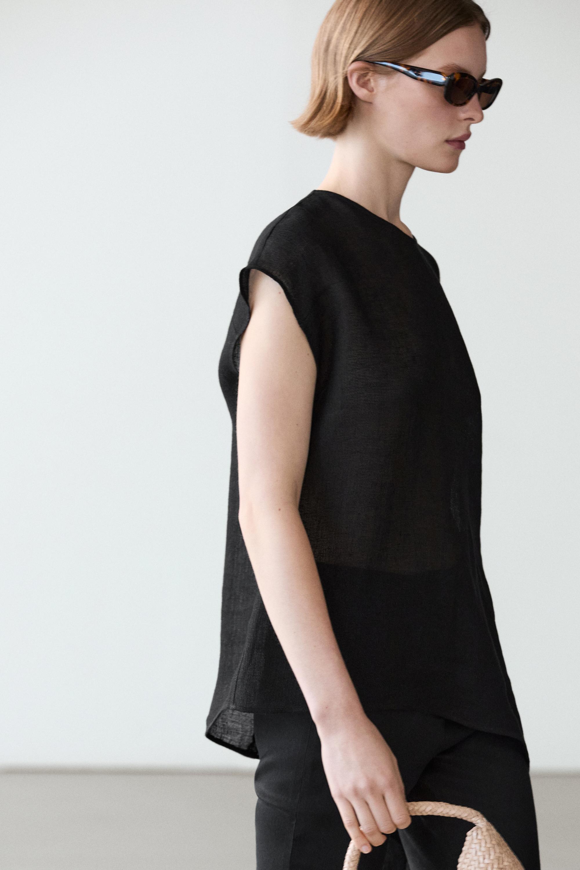 Top fluide asymétrique en lin
