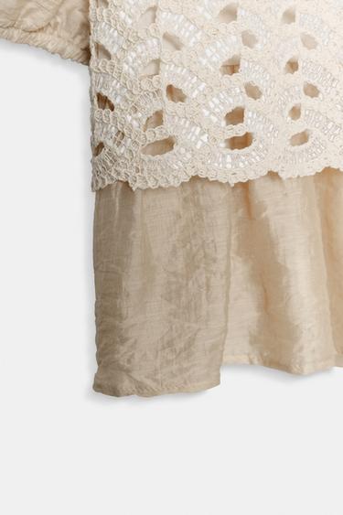 TOP BIMATIÈRE CROCHET - Écru de Zara - Image 8