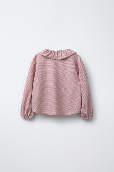 CHECK SHIRT WITH DOUBLE PETER PAN COLLAR BENSIMON ® X ZARA - Strawberry by Zara - Image 1