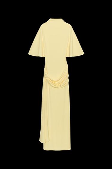 Zara OPEN BACK CAPE MAXI DRESS - Bright yellow - Image 0
