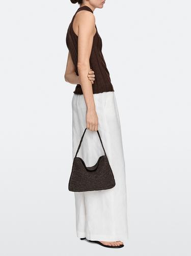 Zara Small raffia shoulder bag - Brown - Image 0