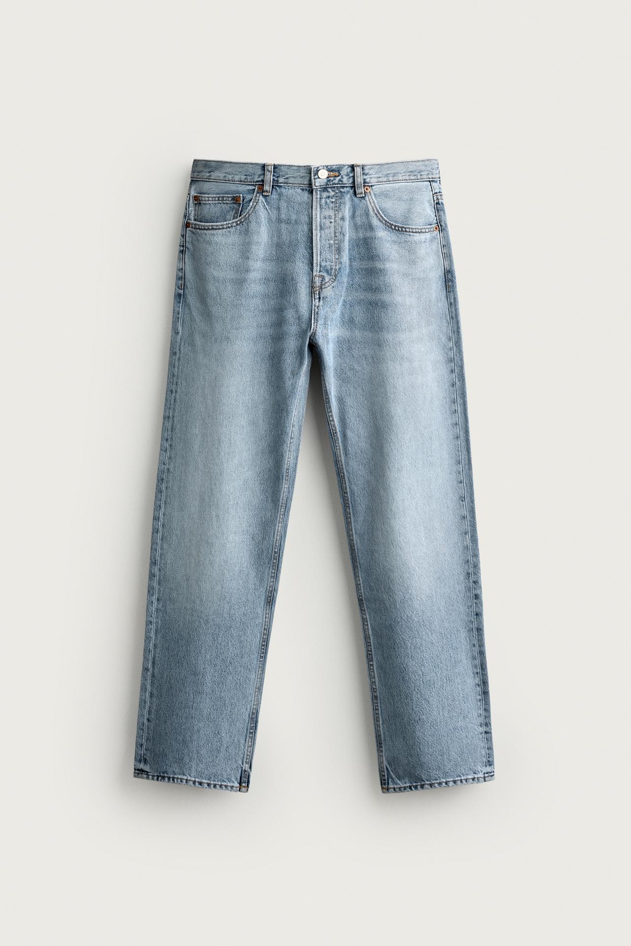 STRAIGHT FIT JEANS — Blue