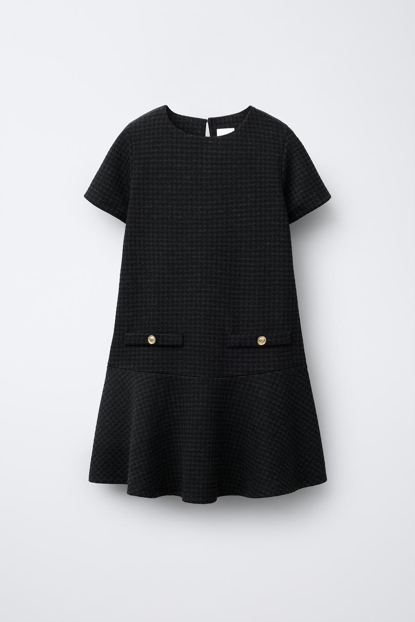 HOUNDSTOOTH DRESS - Black / White | ZARA Australia