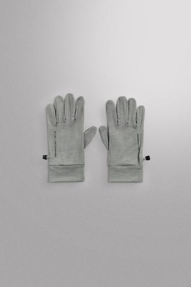 WOOL BLEND RUNNING GLOVES - Pearl grey by Zara