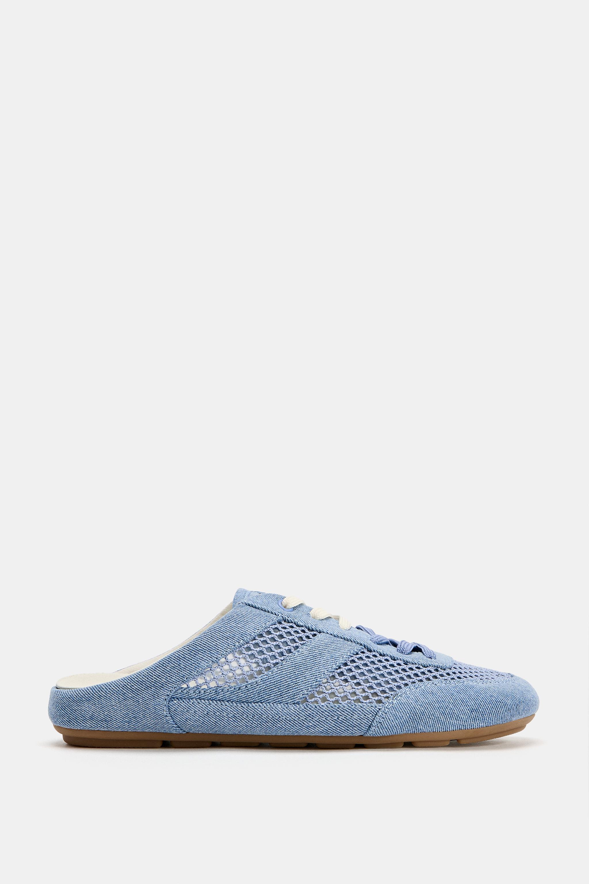 MESH SLINGBACK TRAINERS — Denim Blue