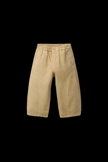 BALLOON CANVAS TROUSERS - Sand by Zara - Image 0