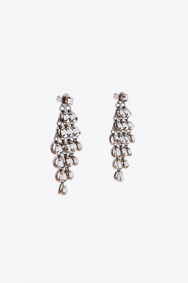 GEM CASCADE EARRINGS - Silver by Zara - Image 2