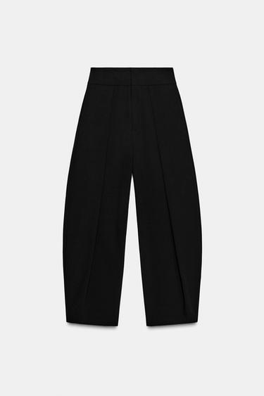 PANTALÓN BALLOON PLIEGUES - Negro de Zara