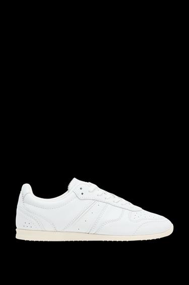 Zara LEATHER SNEAKERS - White