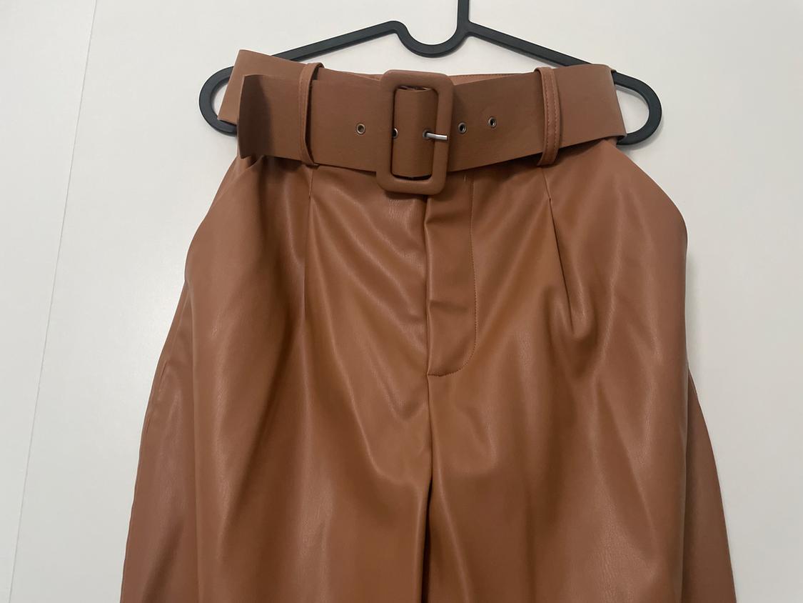 FAUX LEATHER TROUSERS WITH BELT - Image 7