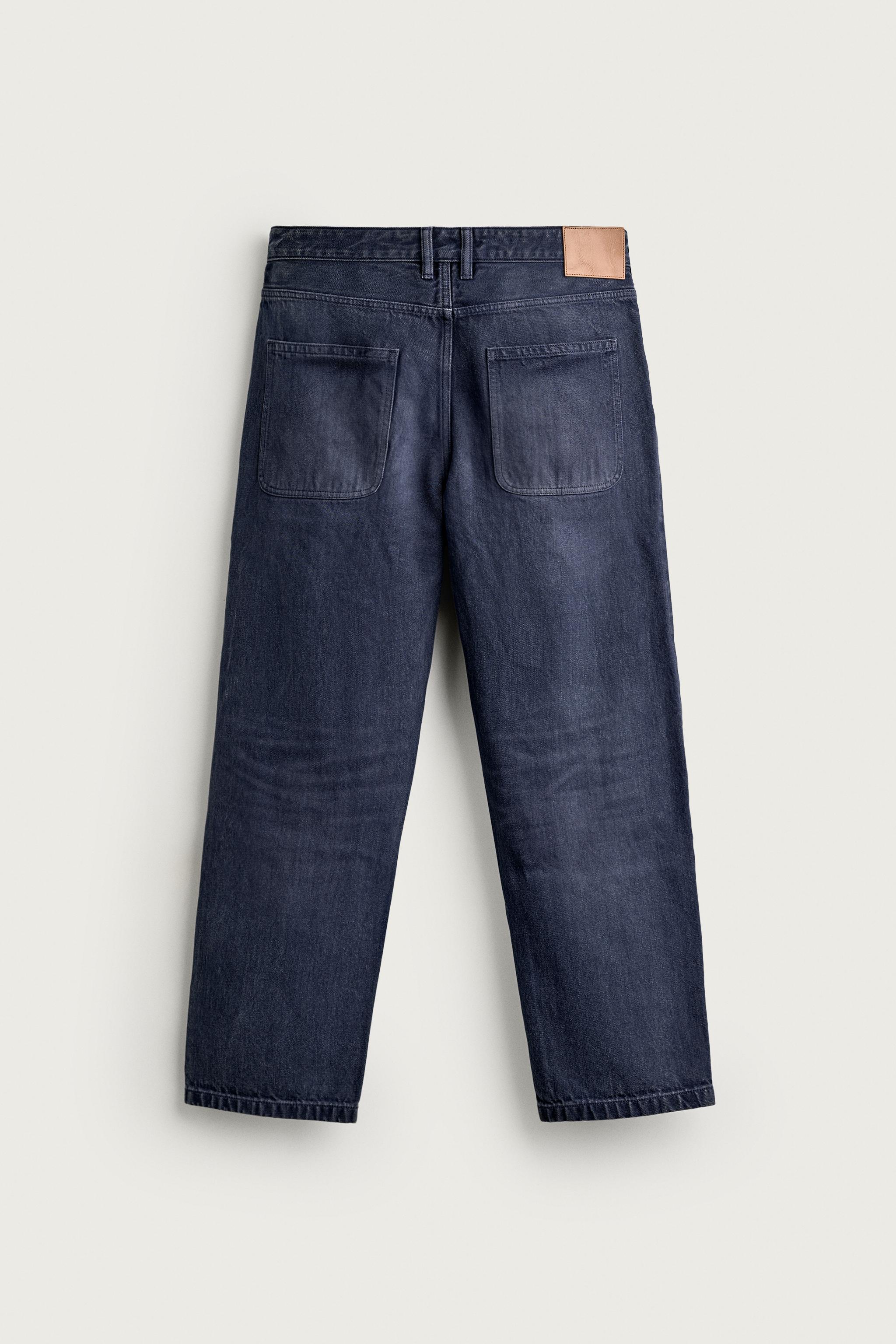 WASHED RELAXED FIT JEANS — Bluish