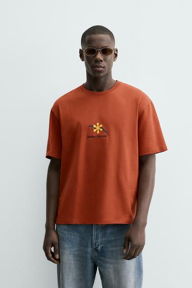 CAMISETA ESTAMPADOS COMBINADOS - Rojizo de Zara