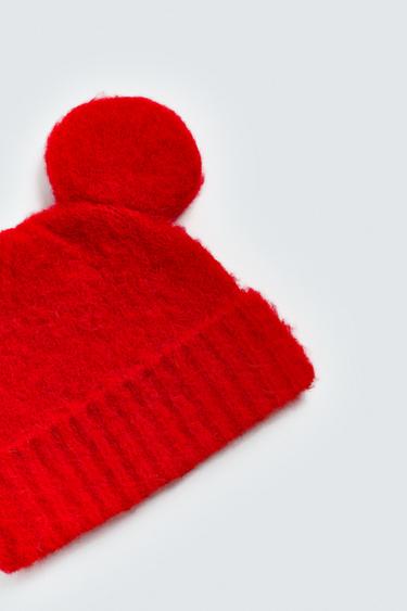 BONNET EN MAILLE OREILLES MICKEY MOUSE HARRY LAMBERT FOR ZARA X DISNEY - Rouge de Zara - Image 1