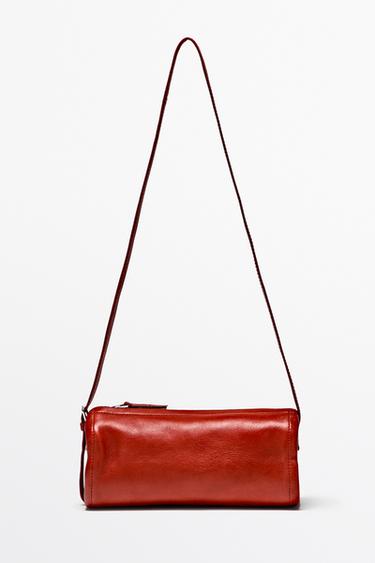 Bolso bandolera piel napa - Rojo / Coral de Zara - Imagen 0
