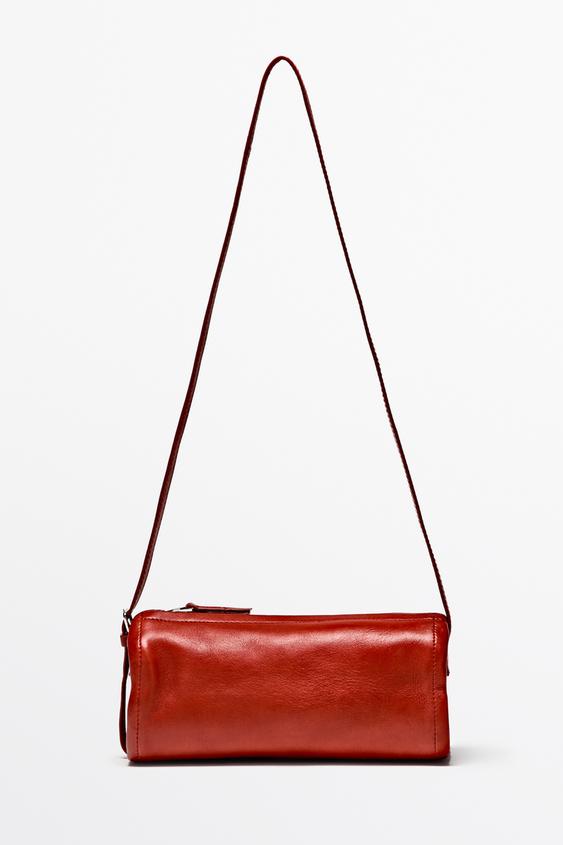Zara Nappa leather mini crossbody bag - Red / Coral - Image 0