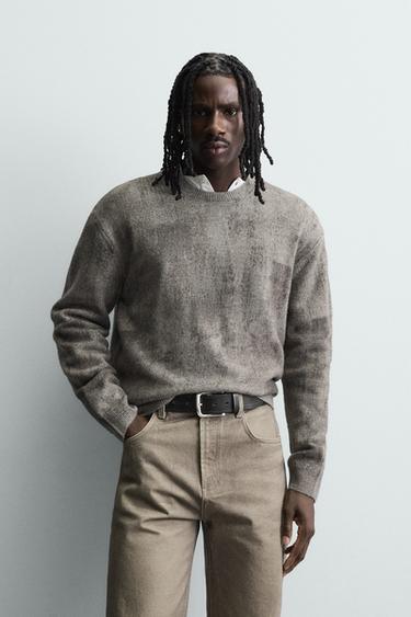 JERSEY ESTAMPADO BRUSHED - Gris de Zara