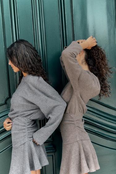 VESTIDO SOFT FAJÍN - Gris vigoré de Zara