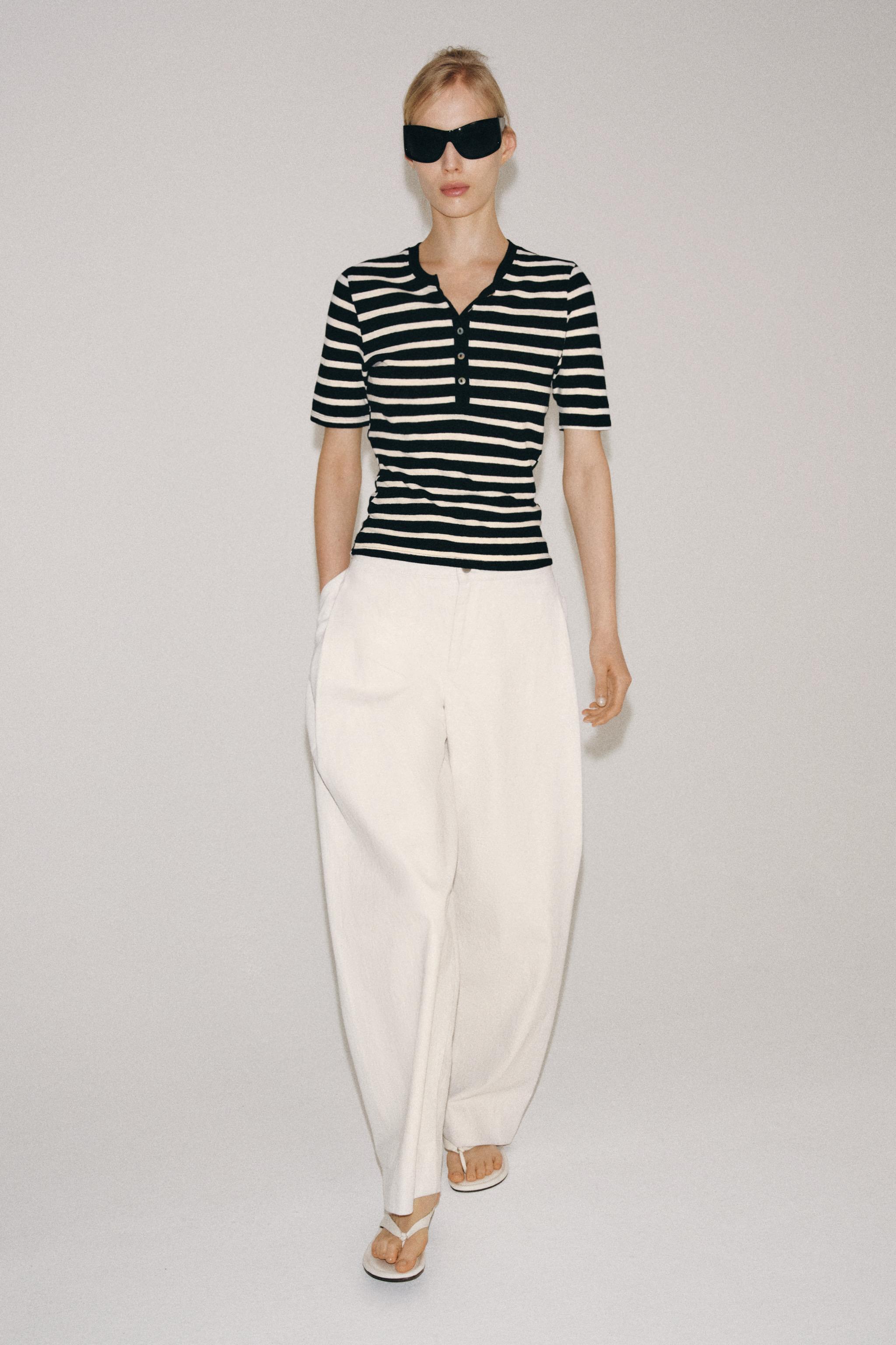 LINEN BUTTON T-SHIRT