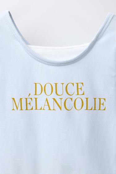 DOUBLE SLOGAN BODYSUIT - Blue by Zara - Image 2