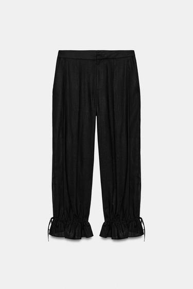 PANTALON BOUFFANT À LIENS ZW COLLECTION - Noir de Zara - Image 5