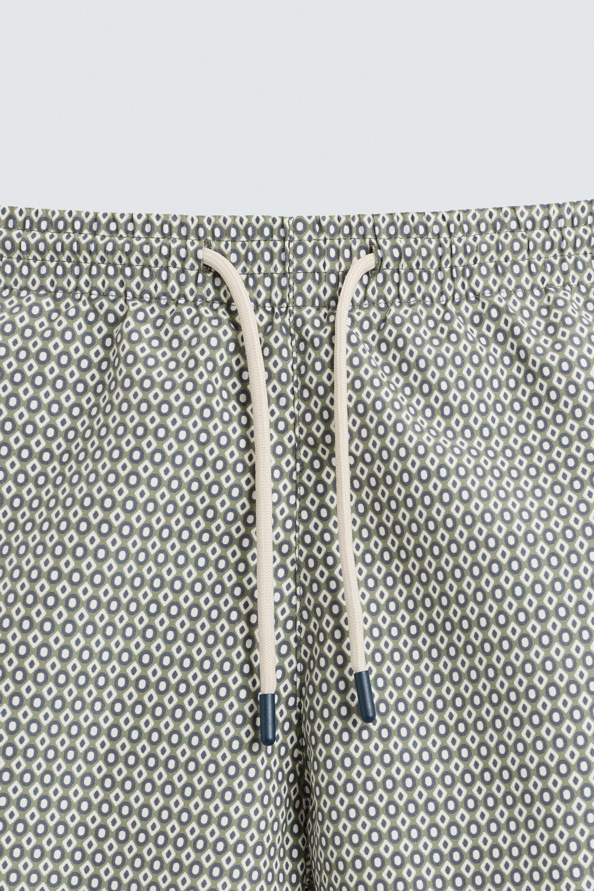 GEOMETRIC PRINT MID-LENGTH SWIMSUIT