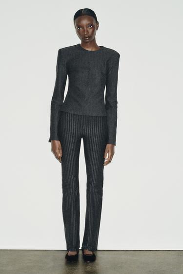 PANTALÓN FLARE RAYA DIPLOMÁTICA - rayas de Zara - Imagen 0
