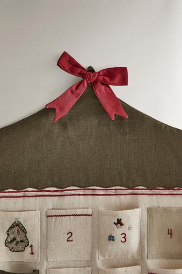 CHRISTMAS EMBROIDERED ADVENT CALENDAR - Multicoloured by Zara - Image 1